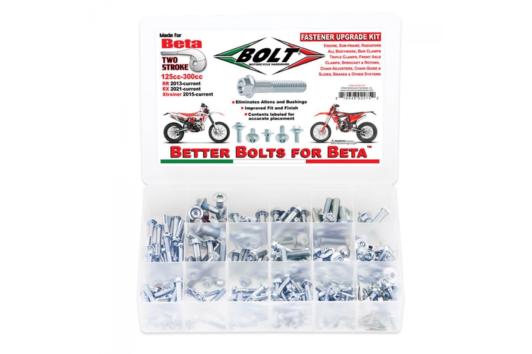 BOLT PRO PACK FASTENER KIT BETA RR/XT 2T BOLT PRO PACK FASTENER KIT BETA RR/XT 2T